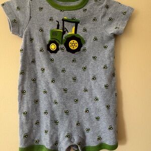 John Deere Green and Gray Baby Romper